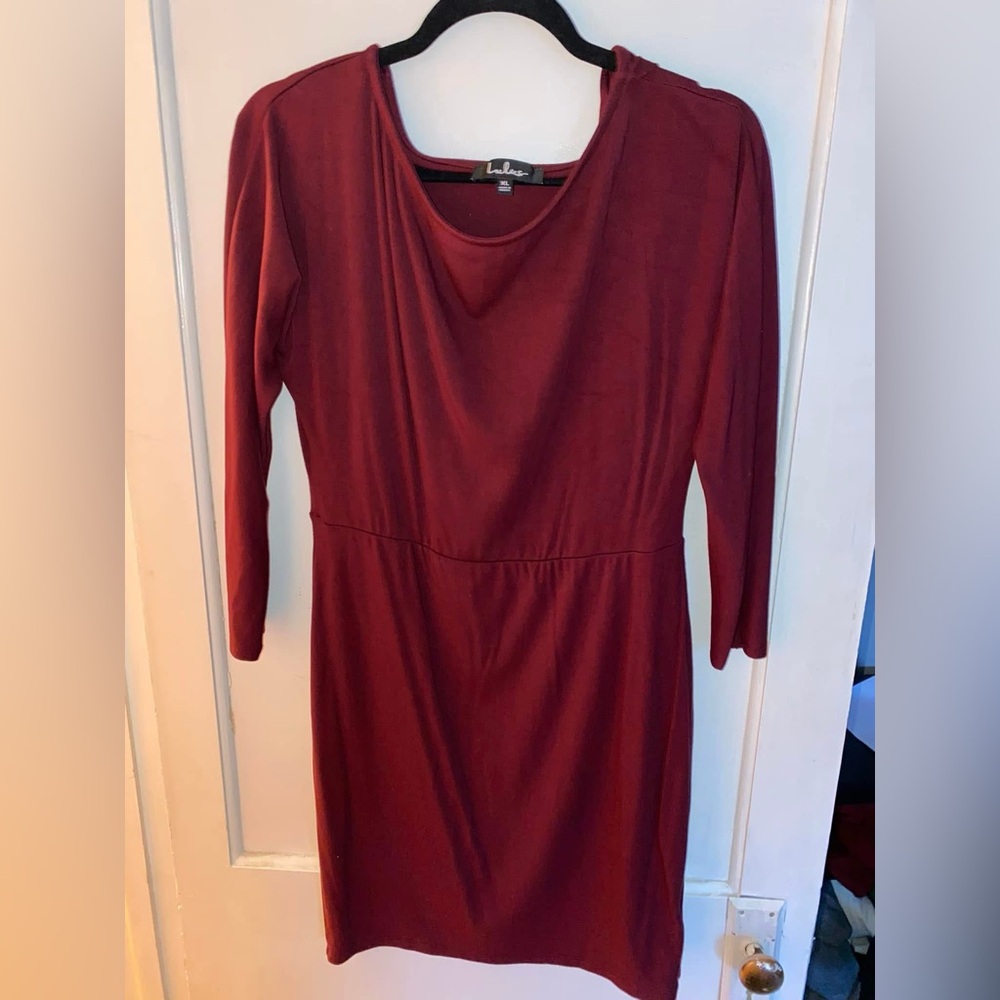 Lulus Maroon Long Sleeve Dress